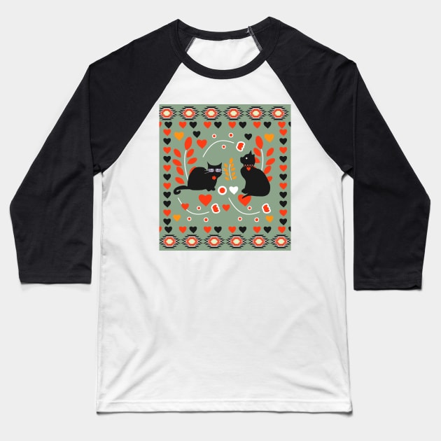 Romantic cats Baseball T-Shirt by cocodes